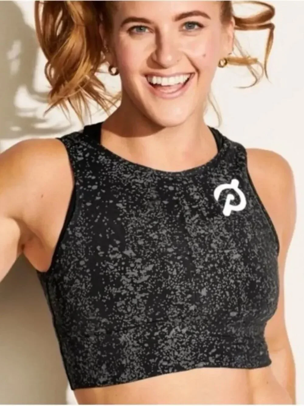 Lululemon x Peloton Energetic Edge Coal Reflective Crop Tank
